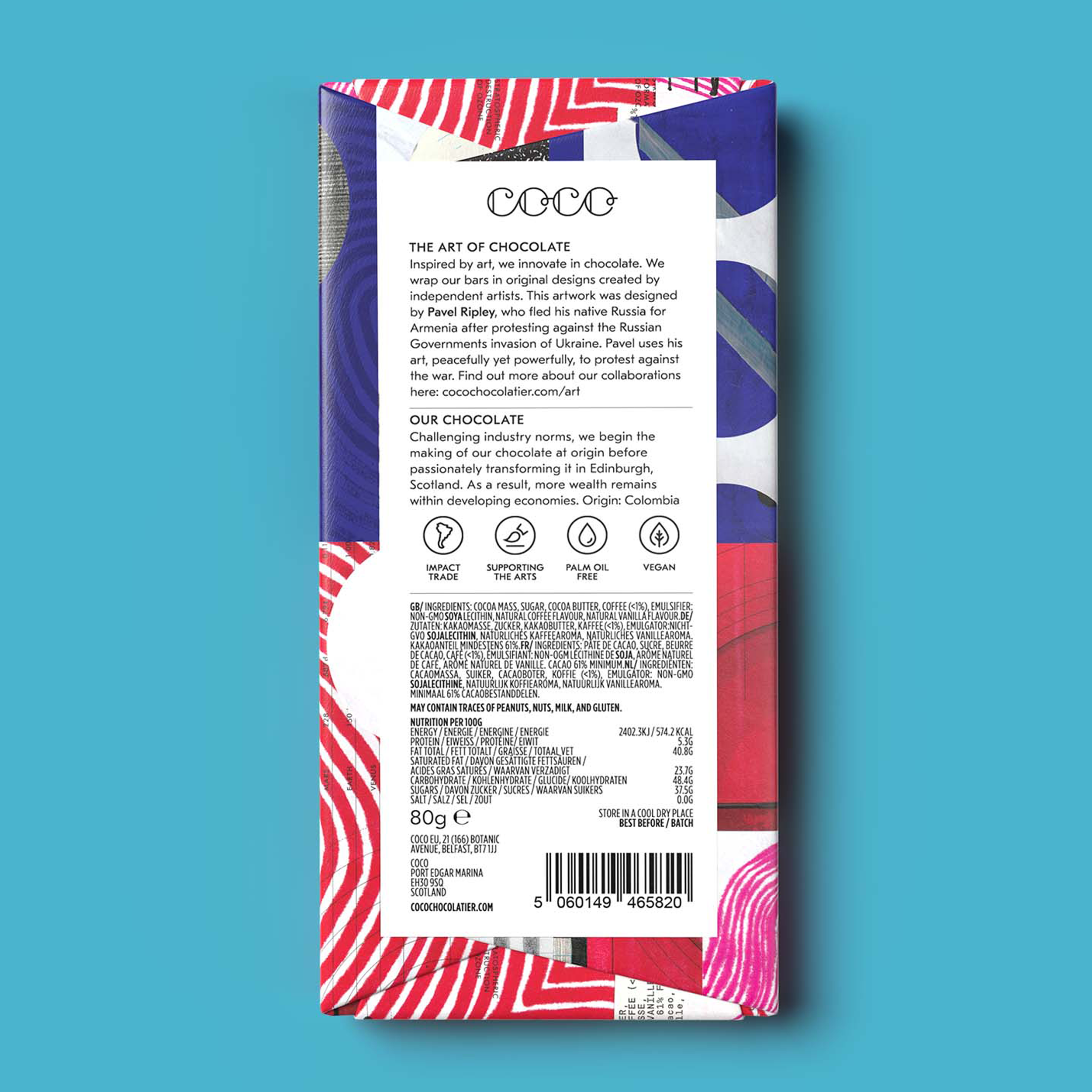 Cold Brew Coffee Dark Chocolate Bar - Coco Chocolatier