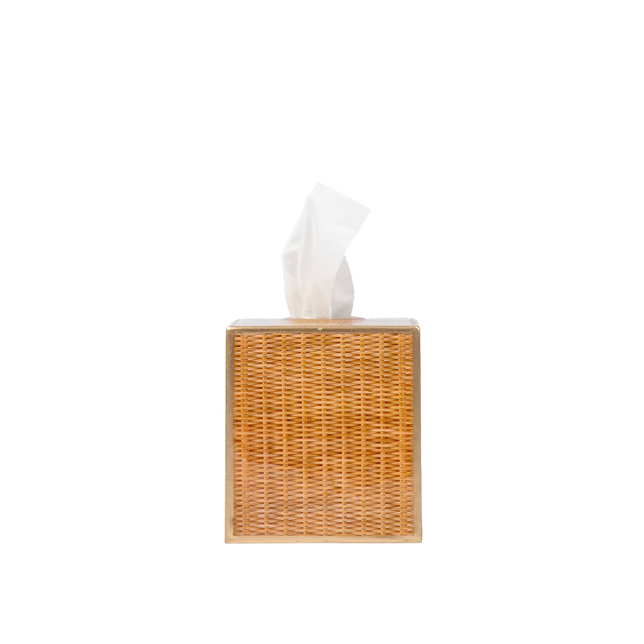 Rattan Enameled Tissue Box Cover