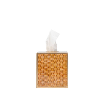 Rattan Enameled Tissue Box Cover