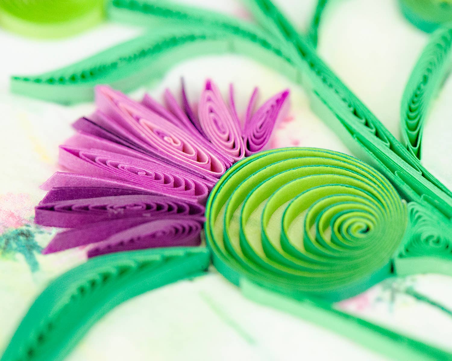 Card, Thistle - Quilling Card (6in sq, with envelope)