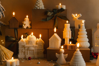 Green Ruffle Christmas Tree Candles Gift Box (Unscented)