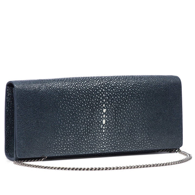 Cleo Shagreen Clutch, Coffee