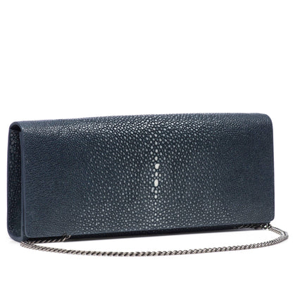 Cleo Shagreen Clutch, Coffee