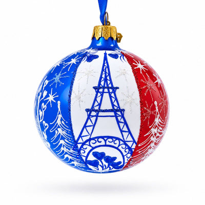 Eiffel Tower Glass Ornament (3.25in)