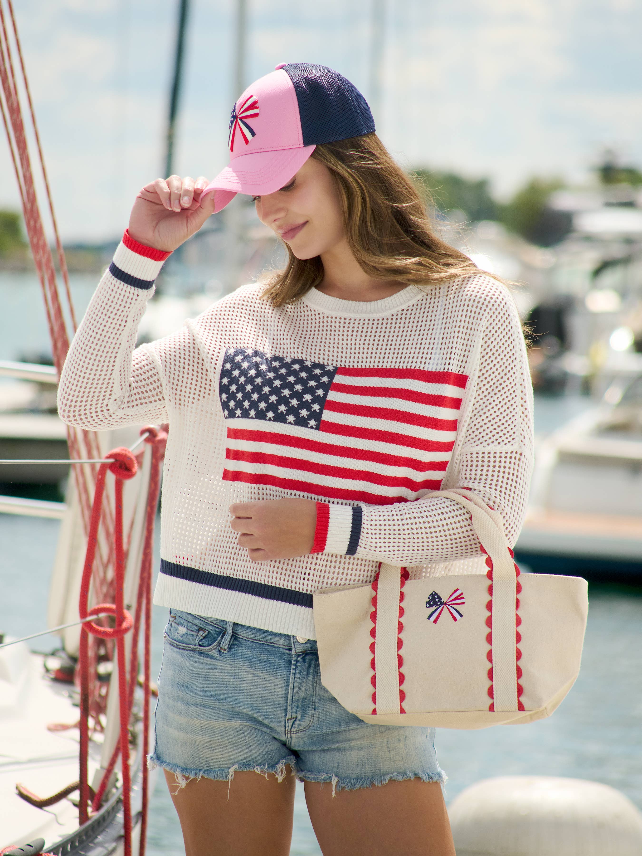Liberty Bow Mini Tote, Red