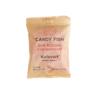 Sour Raspberry Swedish Fish - Kolsvart