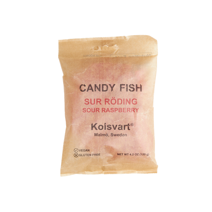 Sour Raspberry Swedish Fish - Kolsvart