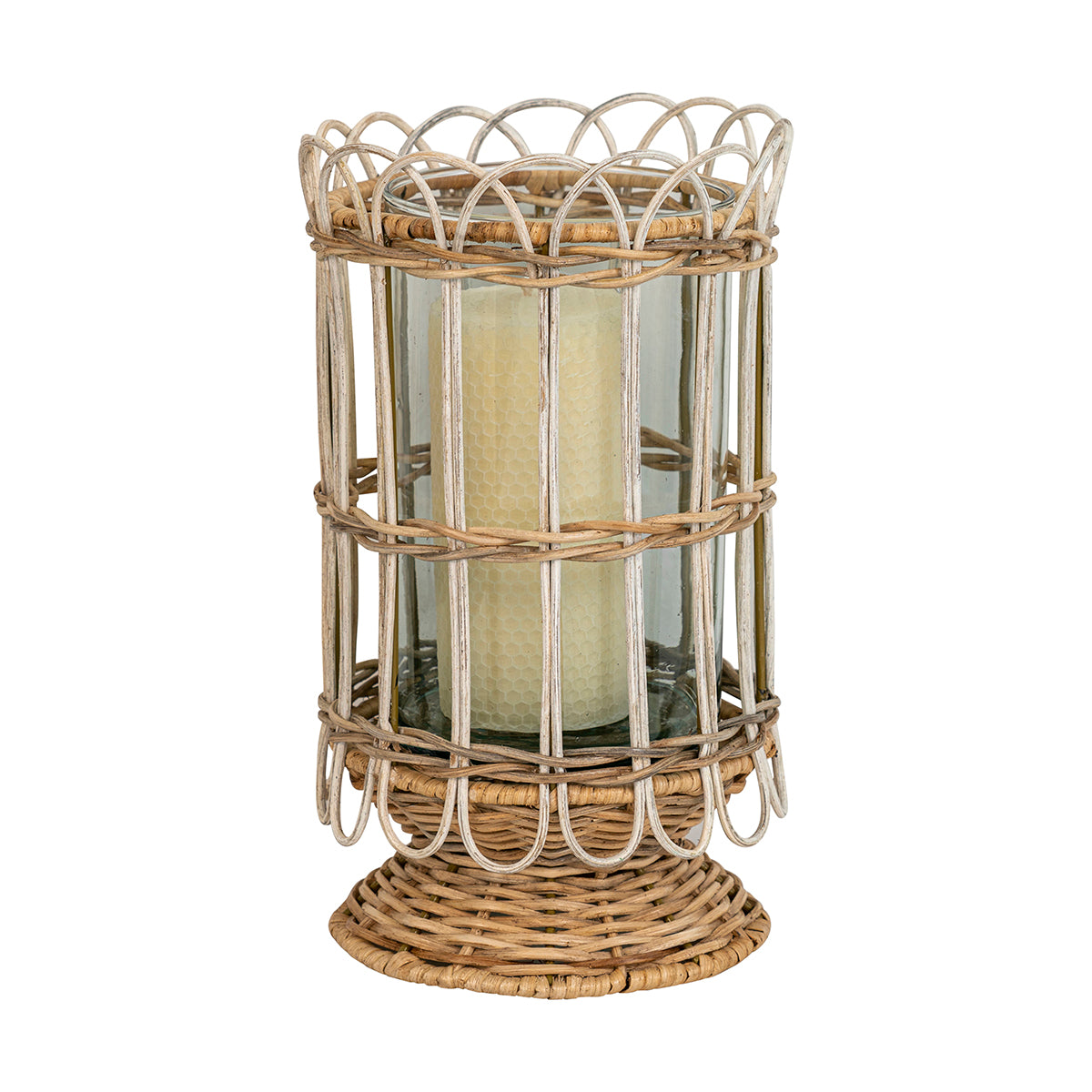 Provence Rattan 11.5" Hurricane - Whitewash