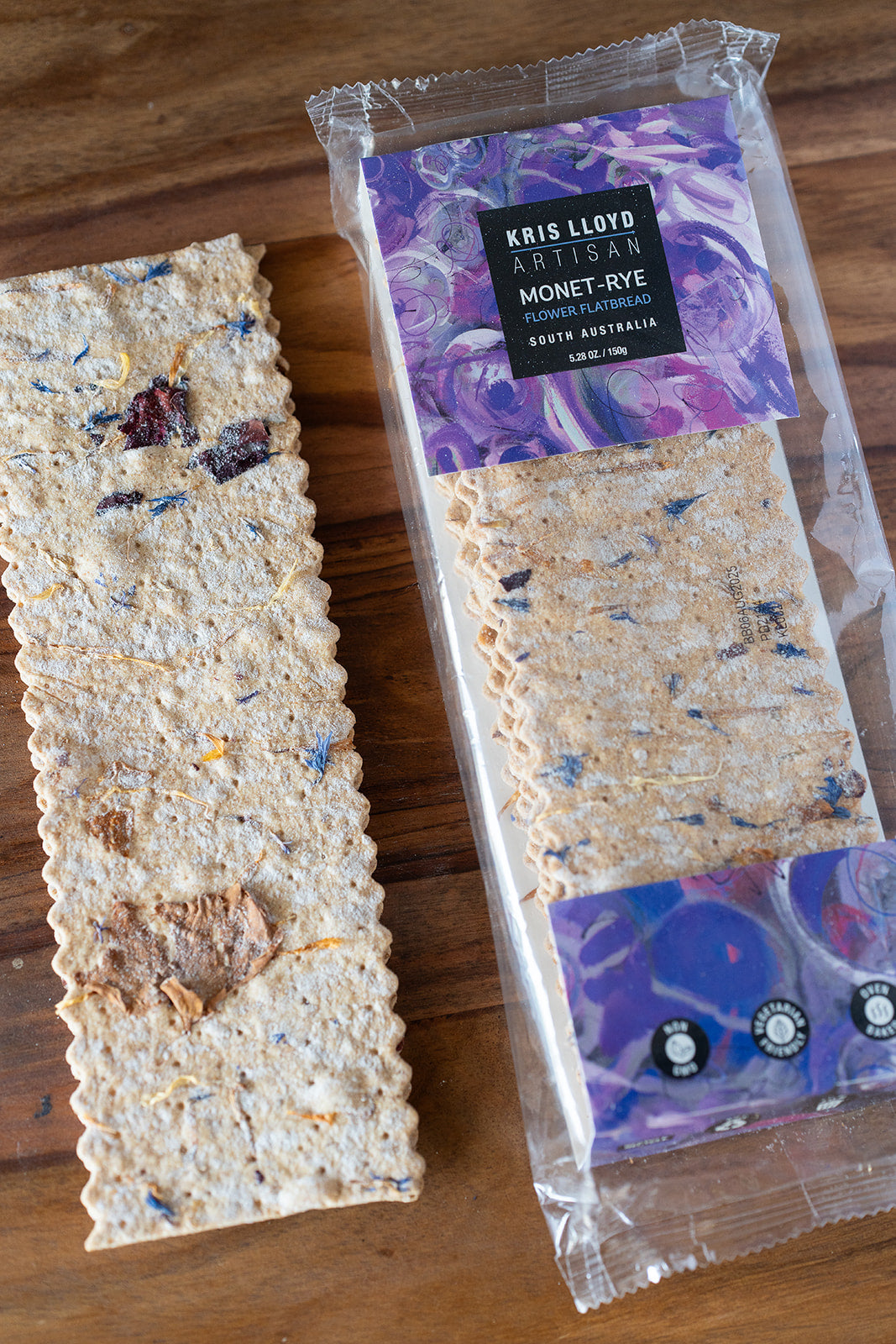 Monet Rye, Flower Flatbread - Woodside Cheese Wrights Kris Lloyd (5.3oz / 150g)