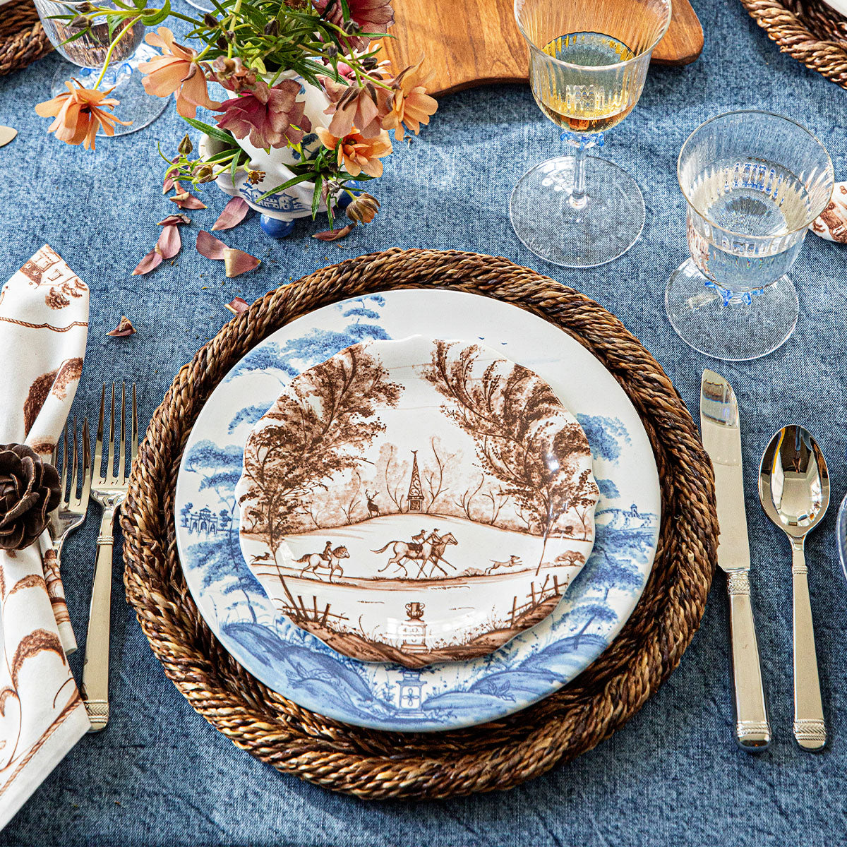 Country Estate Harvest Party Plates, Sepia (Set of 4) - Juliska (8.5in)