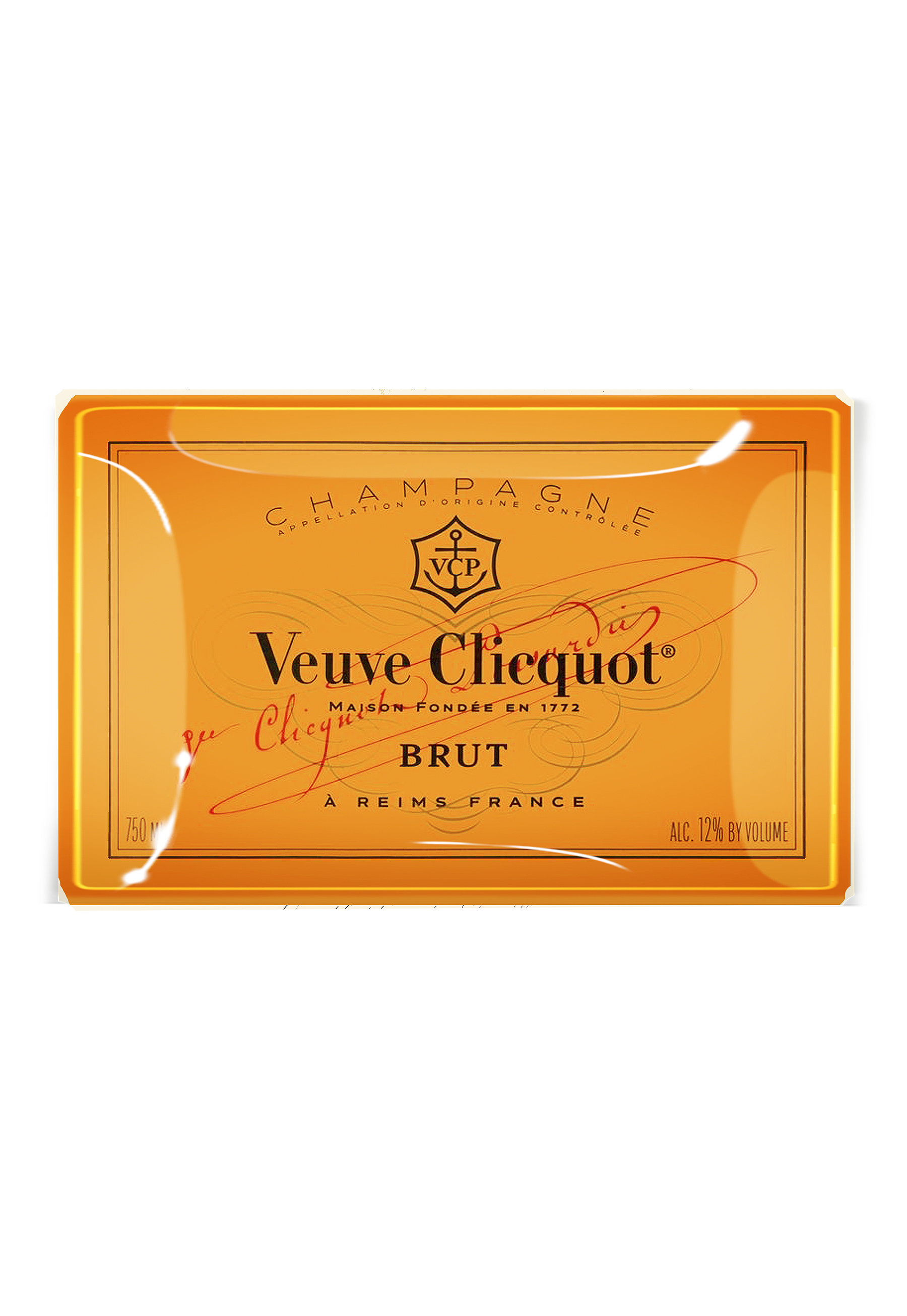 Veuve Clicquot Brut Decoupage Glass Tray - Ben's Garden (4in x 6in)
