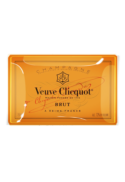 Veuve Clicquot Brut Decoupage Glass Tray - Ben's Garden (4in x 6in)
