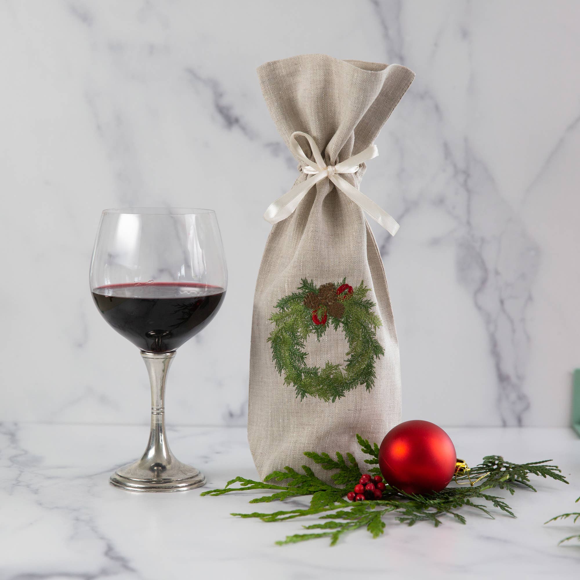 Juniper Wreath Wine Bag - Arte Italica