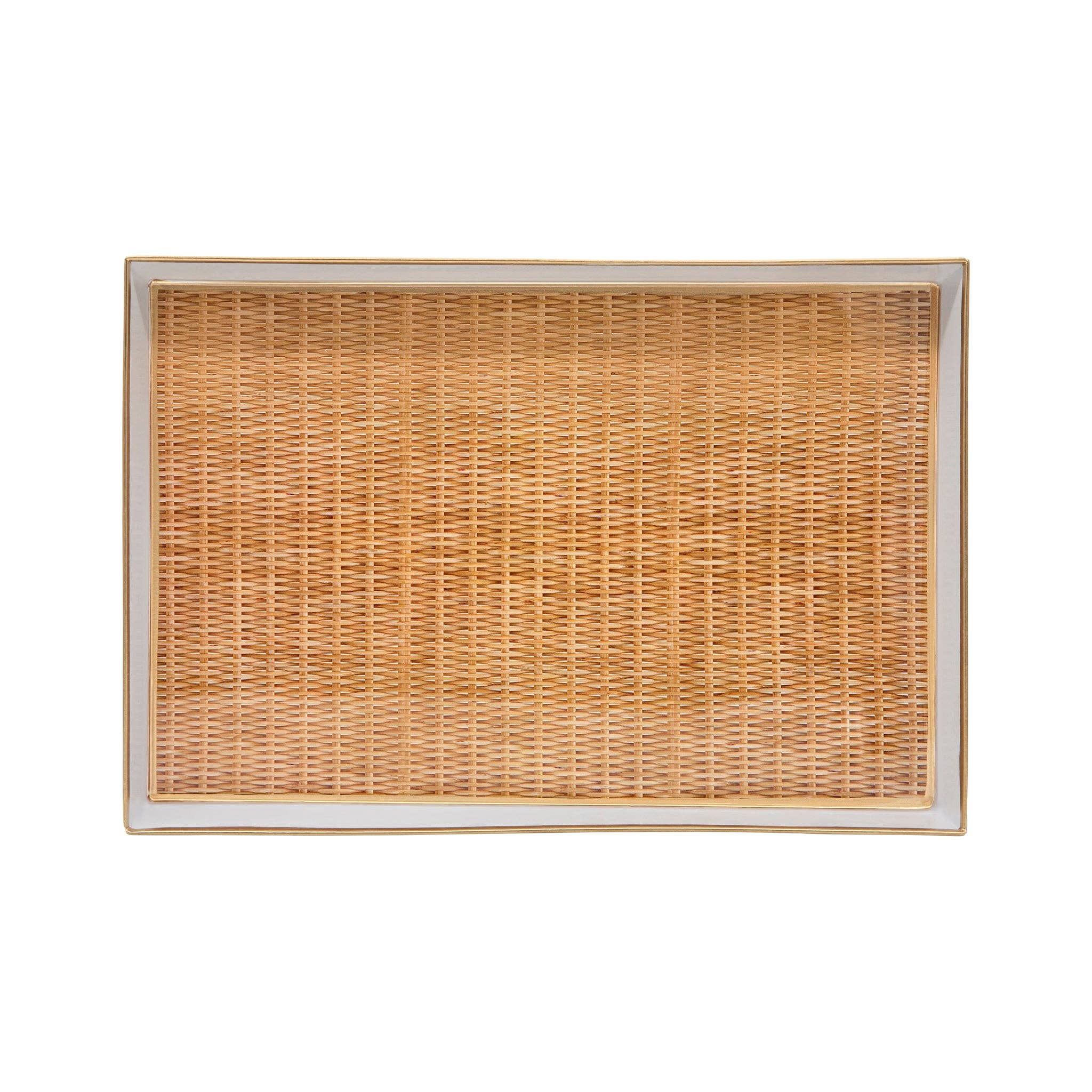 Rattan Enameled Oliver Tray, Brown (8in x 12in)