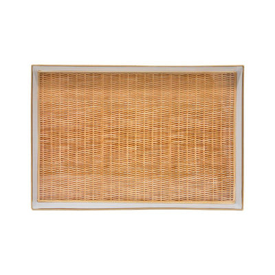 Rattan Enameled Oliver Tray, Brown (8in x 12in)