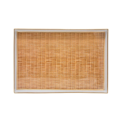 Rattan Enameled Oliver Tray, Brown (8in x 12in)