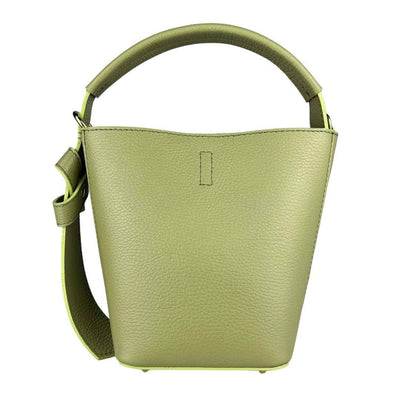 Green Mini Bucket Bag, Leather
