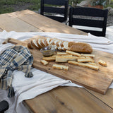 Oversized Rustic Cutting Board, Acacia Wood & Jute (38in x 16in)