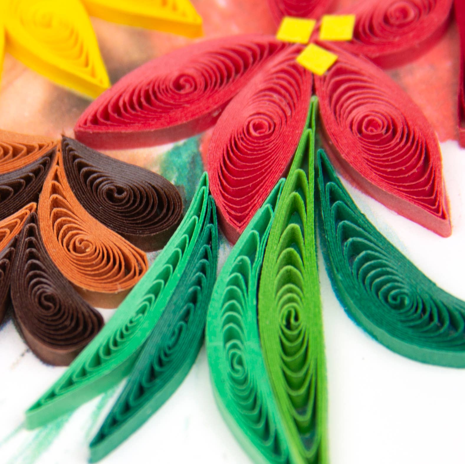 Card, Floral Cornucopia - Quilling Card (6in sq, with envelope)