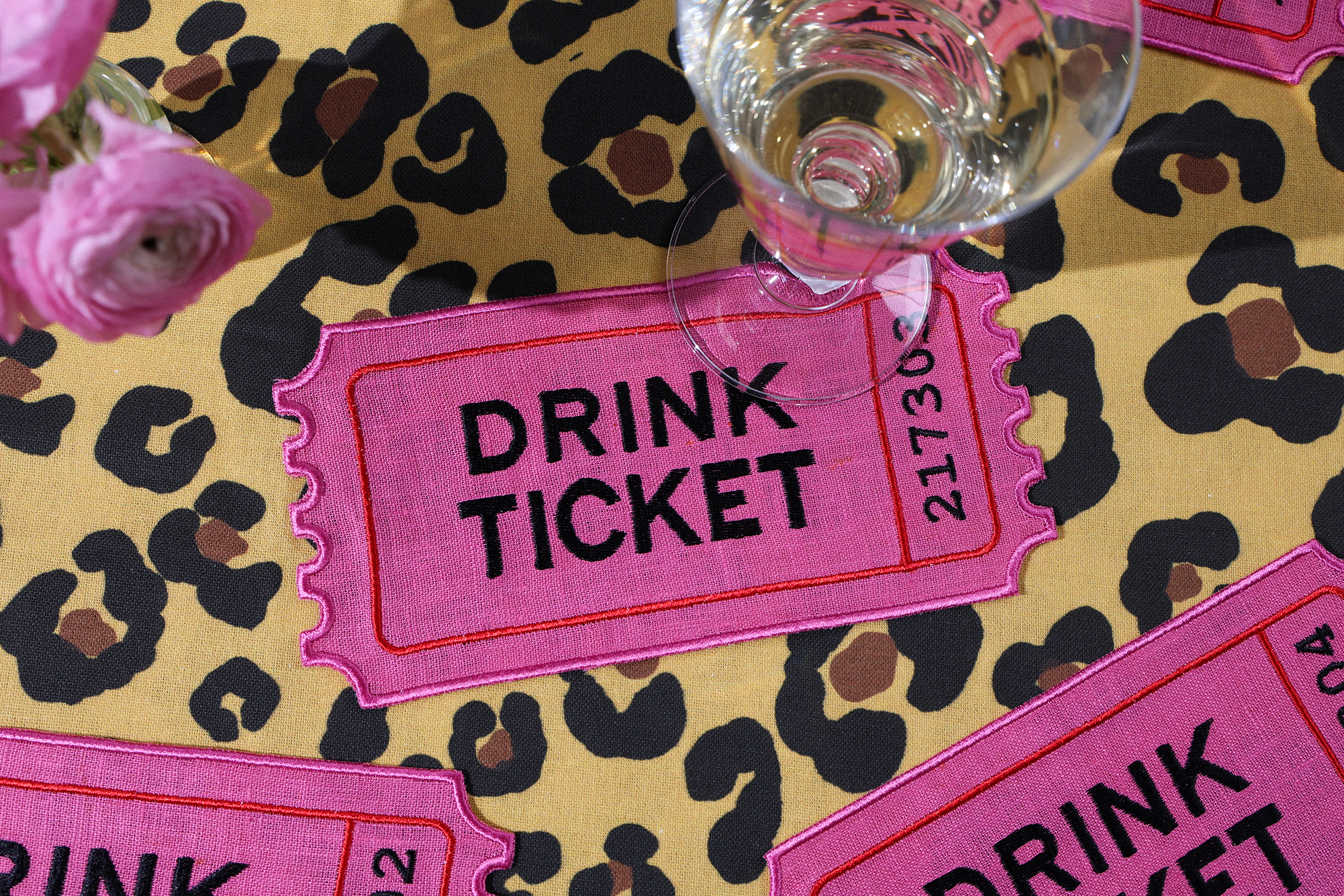 Drink Ticket Cocktail Napkins (Set of 4) - House of Gleason (8in x 4in)