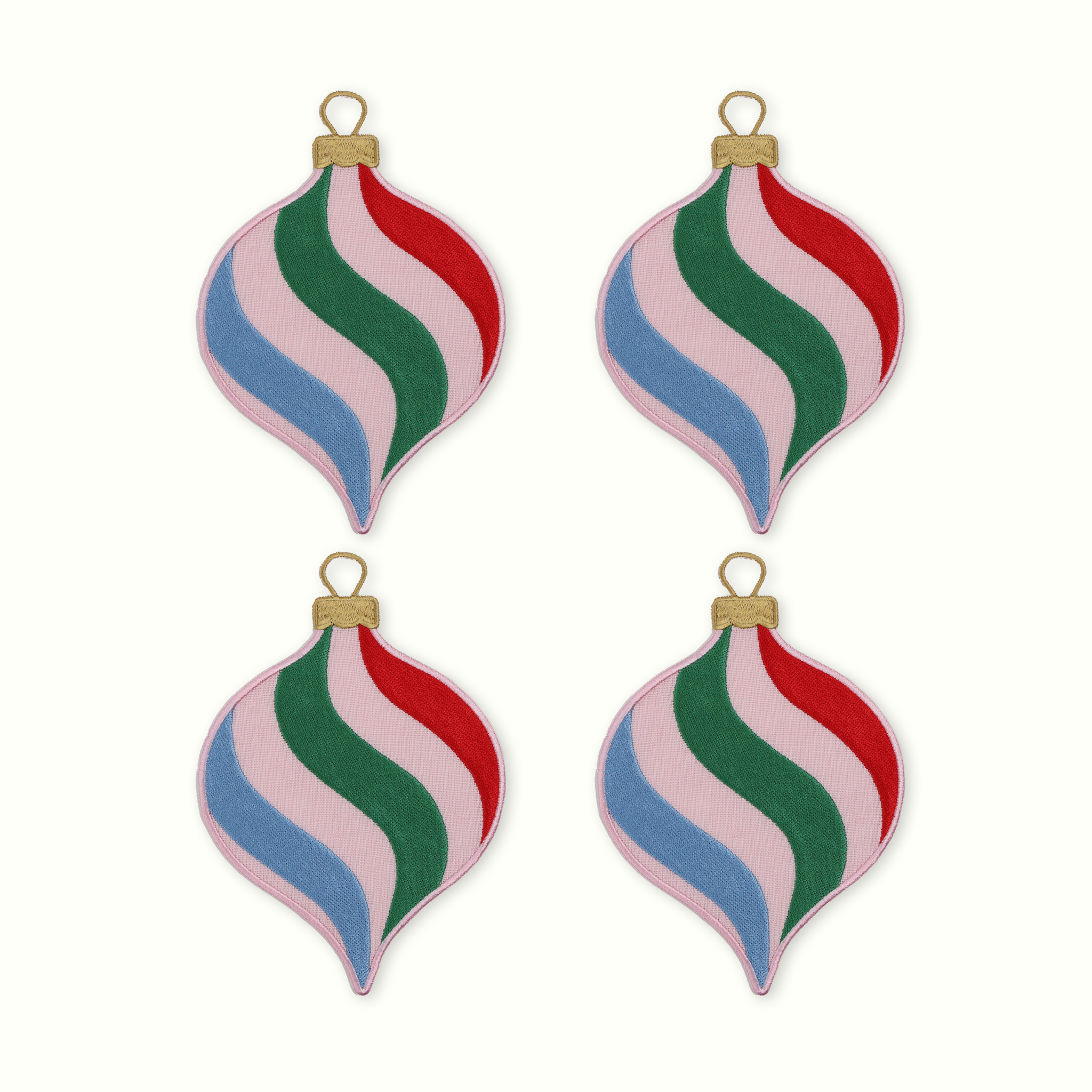 Vintage Ornament Linen Cocktail Napkins (Set of 4)