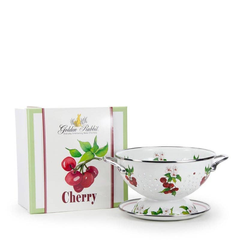 Cherry Colander Set - Golden Rabbit Enamelware