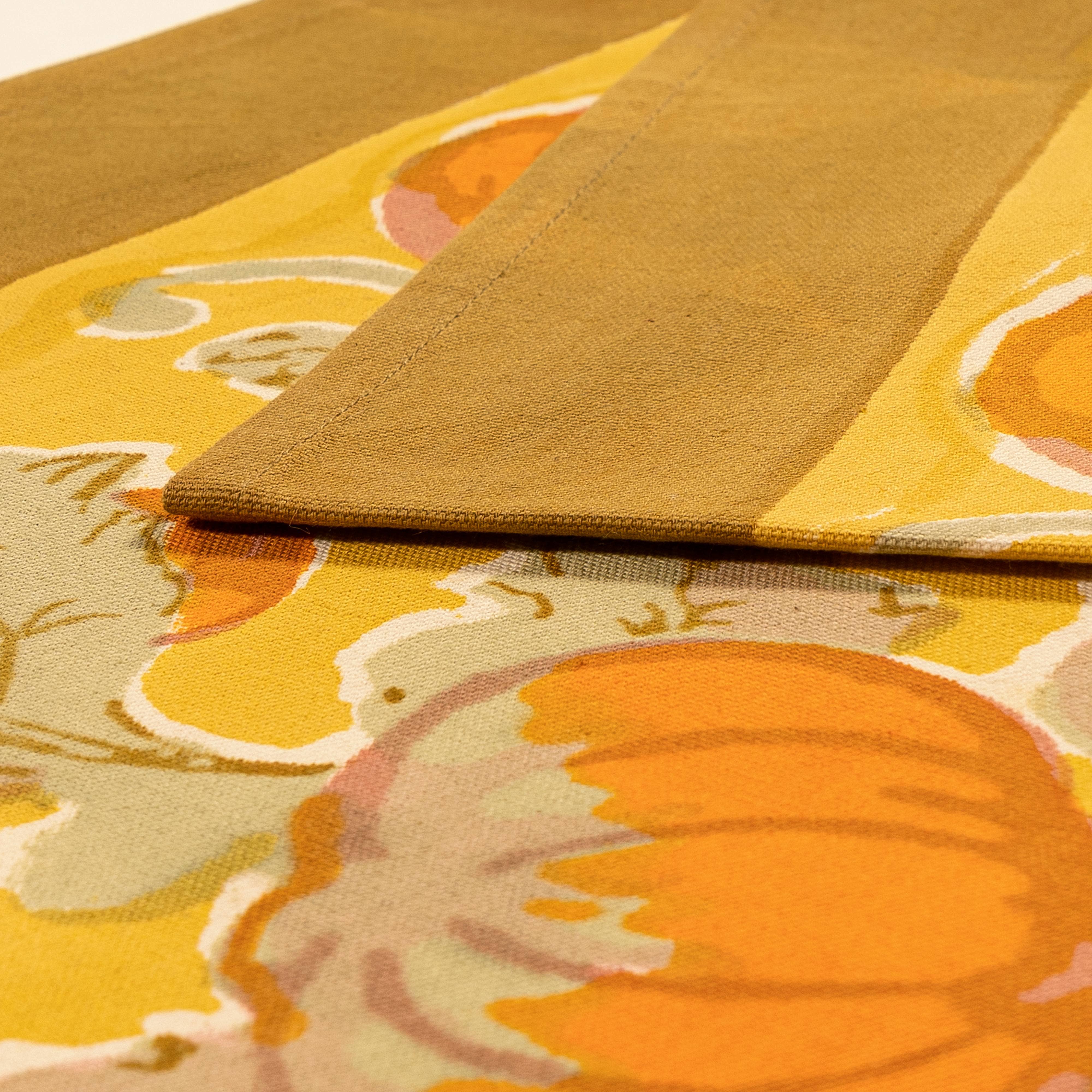 Table Runner Pumpkin Orange & Mustard - Couleur Nature Paris (16in x 72in)