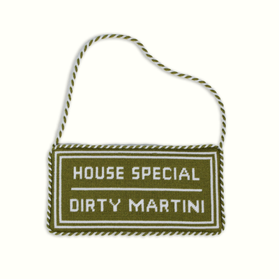House Special Dirty Martini Needlepoint Sign - House of Gleason