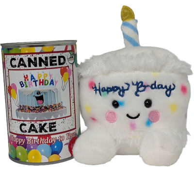 Canned Plush B-day Cake, Foil Lid
