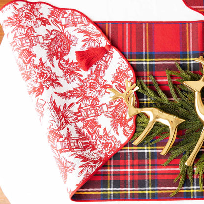 Nutcracker Toile Reversible Tassel Table Runner (16in x 108in)