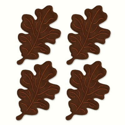 Oak Leaf Linen Cocktail Napkins (Set of 4) - House of Gleason