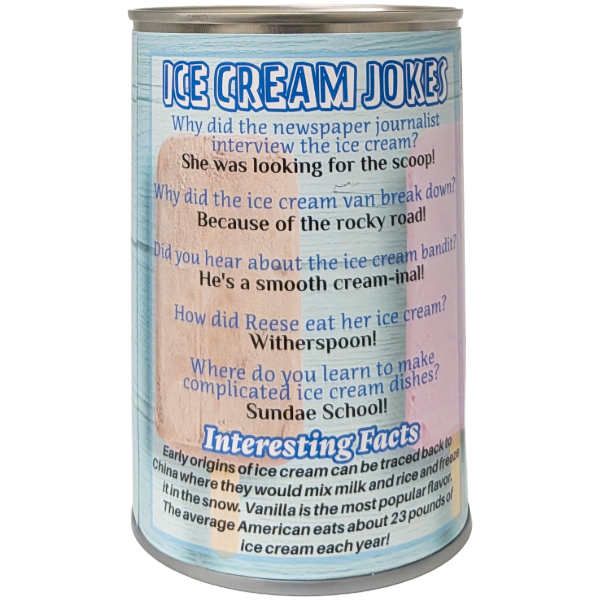 Canned Ice Cream Bar, Foil Lid
