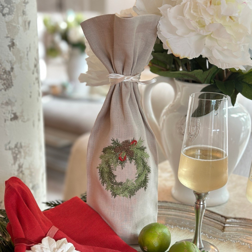 Juniper Wreath Wine Bag - Arte Italica