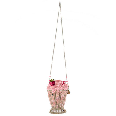 Shake It Up Beaded Pink Milkshake Crossbody HandBag