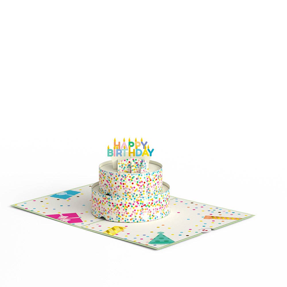 Sprinkles Birthday Cake Pop-up Card, 5in x 7in Birthday Card
