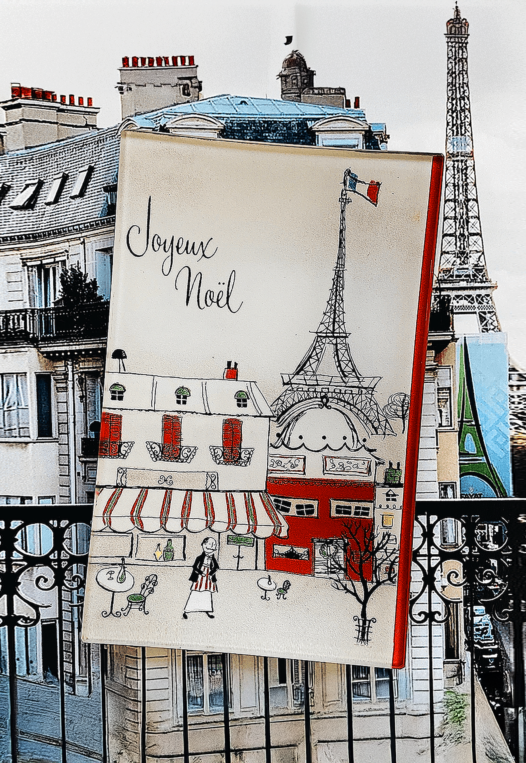 Joyeux Noël Decoupage Glass Tray - Ben's Garden (4in x 6in)