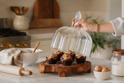 Quatrefoil Serving Board Riser & Glass Dome