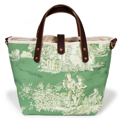 Vintage Emerald Toile Mini Tote - General Knot & Co.