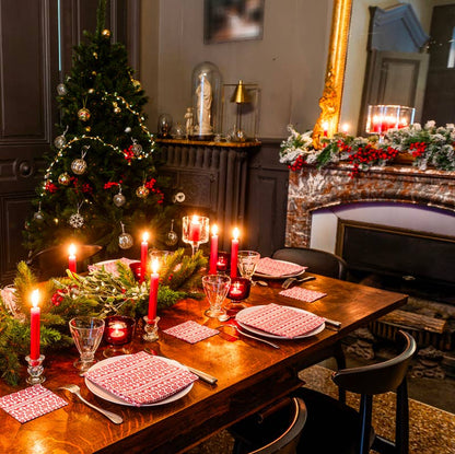 Jacquard Rouge Cocktail Napkin - Françoise Paviot