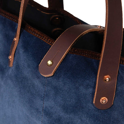 Luxe Velvet Mini Tote, Cadet Blue