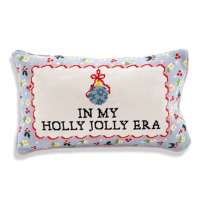 Holly Jolly Era Needlepoint Pillow - Furbish Studios