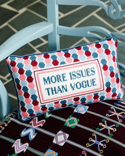 Pillow, 'More Issues' Needlepoint - Furbish Studio (9in x 15in)