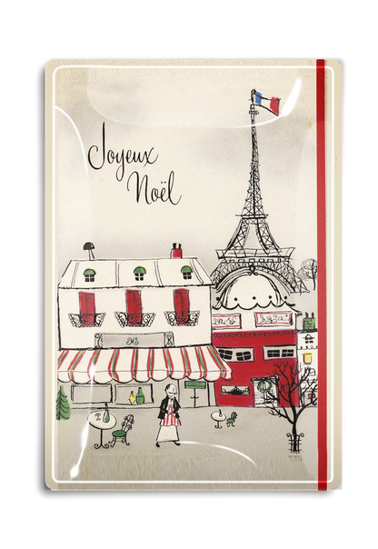 Joyeux Noël Decoupage Glass Tray - Ben's Garden (4in x 6in)