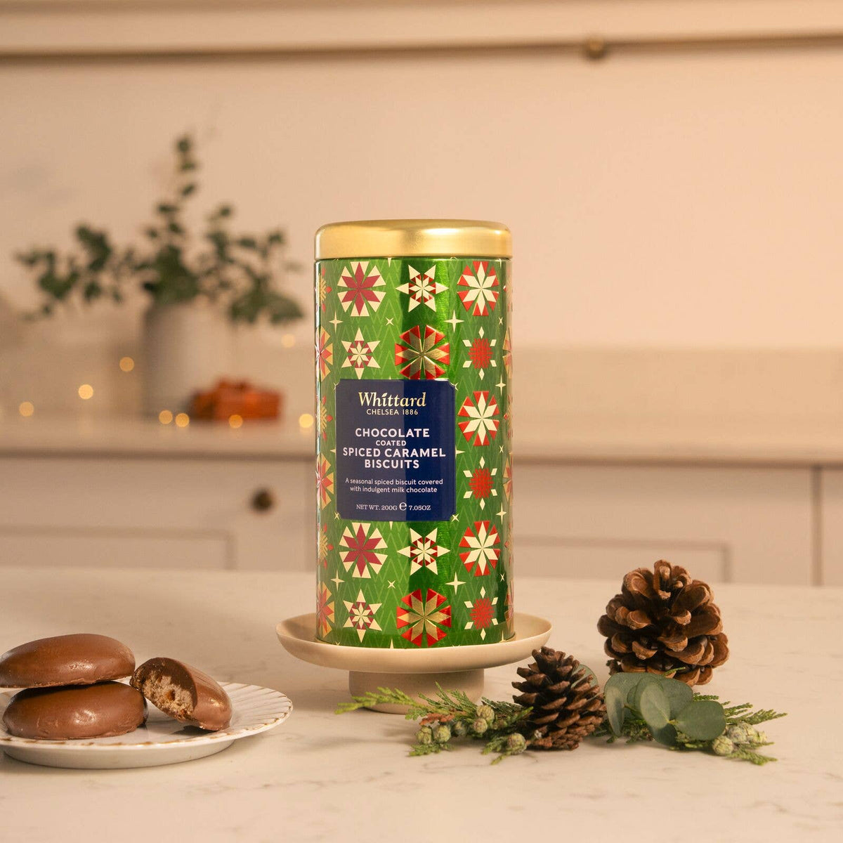 Chocolate Coated Spiced Caramel Cookies - Whittard of Chelsea (7.1oz  / 200g)