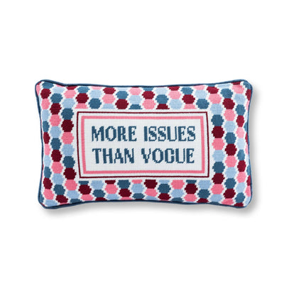 Pillow, 'More Issues' Needlepoint - Furbish Studio (9in x 15in)