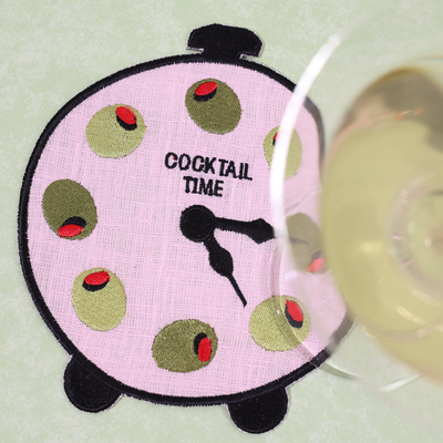 Cocktail Time Linen Cocktail Napkins, Set of 4 - House of Gleason