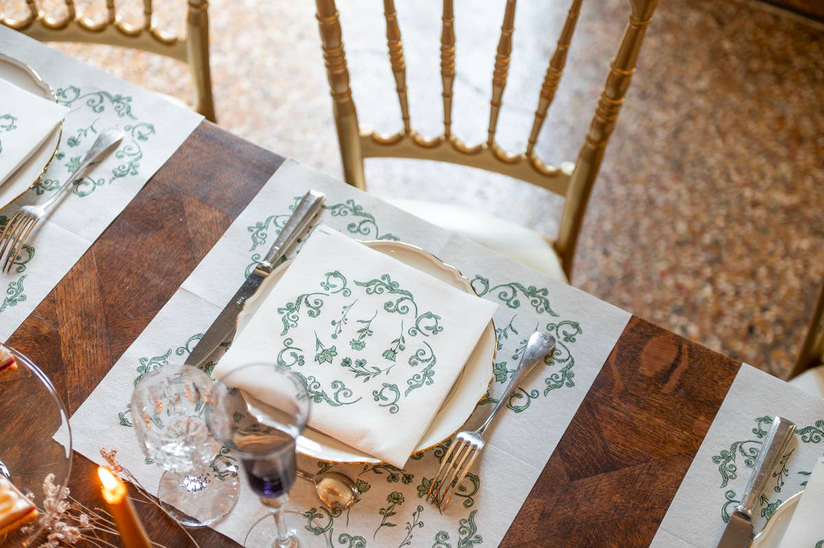 Régence Vert Dinner Napkin - Françoise Paviot - Thumbnail 5