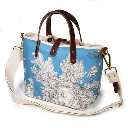 Vintage Cerulean Toile Mini Tote - General Knot & Co.