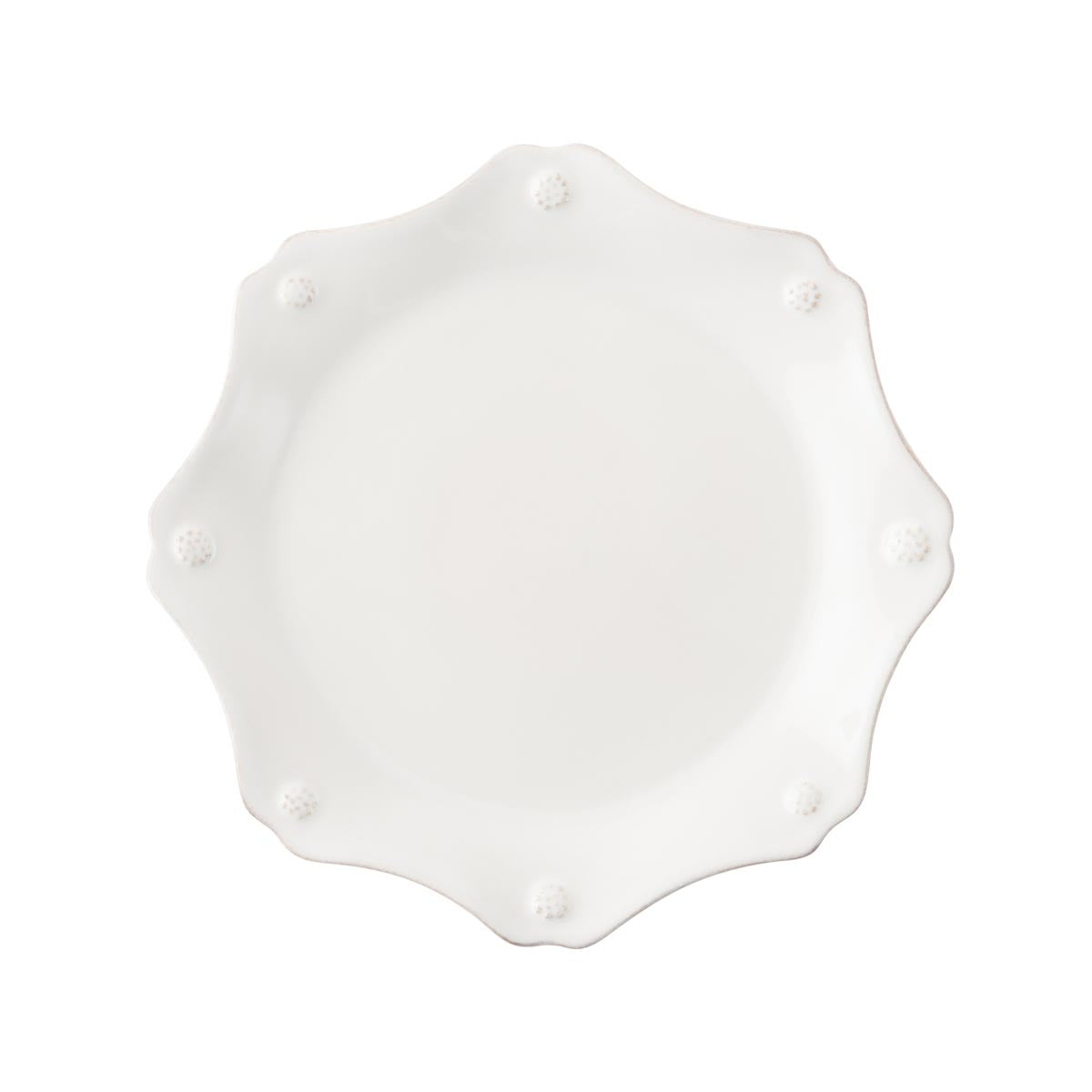 Berry & Thread Scalloped Dessert/Salad Plate - Whitewash