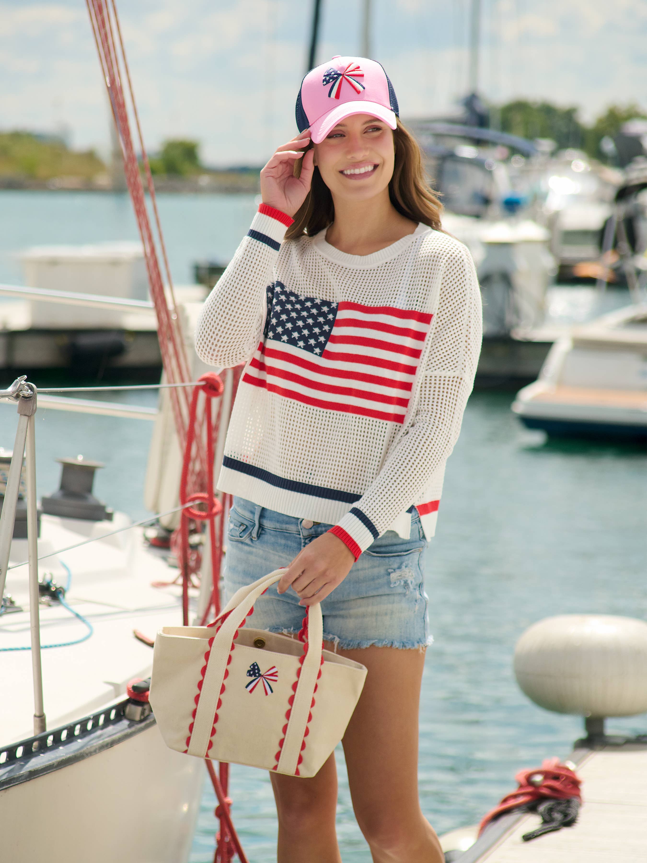 Liberty Bow Mini Tote, Red